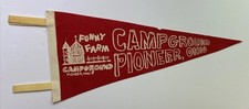 Vintage Funny Farm Campground Pioneer Ohio Pennant 18” 80s picture