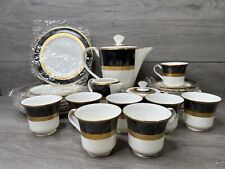 Noritake Opulence Tea Set for 8 Teapot Sugar Creamer Cup & Saucer Bread Plate picture