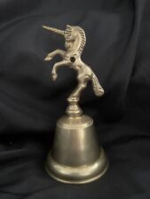 Hanging Unicorn Gold brass hand Bell Antique Decor picture