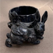 Antique Simpson Hall Miller Co 33 Figural Silverplate Rabbit Toothpick Holder picture