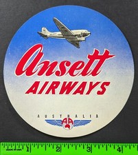 Vintage Ansett Airways Australia Airplane Luggage Label picture