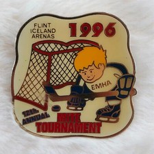 1996 Flint Iceland Arenas Mite Tournament Youth Hockey Souvenir EMHA Pin picture