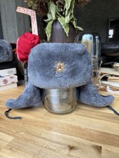 Soviet Army Vintage Winter Sheep Skin Hat, Ushanka, Red Star Badge picture