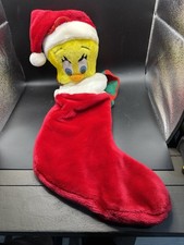 Warner Bros Tweety Bird Plush 3D Christmas Stocking 1994 Excellent Condition picture
