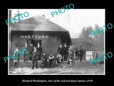 OLD 8x6 HISTORIC PHOTO OF HARTFORD WASHINGTON THE RAILROAD DEPOT STATION c1910 picture
