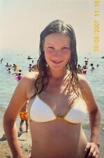2007 Slim Pretty Young Woman Bikini Sea beach Vintage Photo picture