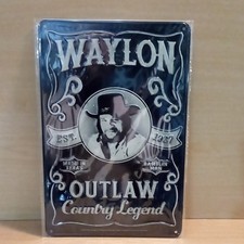 8 X12 Waylon Jennings Outlaw Country Legend Metal Sign Man Cave picture