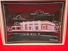 Vtg 1966 Miamisburg Ohio First National Bank Black Glass Trinket Tray picture