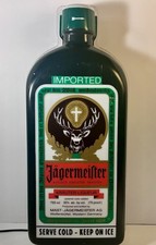 Jägermeister Bottle Electric Light Up Bar Sign 25x11 Mancave Vintage Plastic picture