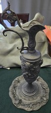 Large Victorian Italian PELTRATO 90% Pewter Art Nouveau Cherub Goat Ewer 15