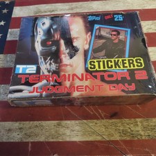 1991 Topps Terminator 2 Judgement Day Movie Sticker Box 48 packs T-2 Nice Box picture