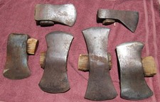 Six Antique Vintage Axe Heads Kelly Collins Etc. Tomahawk Single Double Bit picture