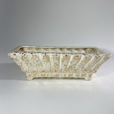 VTG Mid-Century Console Bowl Planter Stanford Pottery 1950s Gold Splatter picture