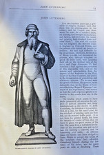1876 Printer John Gutenberg illustrated picture