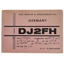 Vintage 1955 Munich Germany Amateur Ham Radio QSL Post Card QSO Dxcc Postcard picture