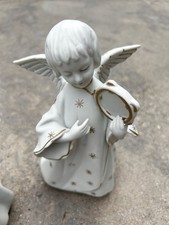 Schmid Bros Rotating Angels Lot 2 White w/ Gold Accents Brahms Lullaby 8