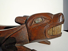Tlingit Alaska native Indian old wood bowl carved beaver ca.1900 Northwest coast picture