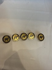 5 Pack G.O.A.T Greatest Of All Time Gold Tone Black Enamel Lapel Pin Clutch Back picture