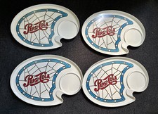 Set of 4 Vintage Pepsi Cola Snack Tray Plate Melamine Plastic 80’s picture