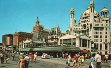 Vintage Postcard Hotels Shops & Auction Galleries Atlantic City Boardwalk NJ picture
