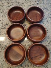 RARE-Lot of 6--ATAPCO Hancrafted Siamese TEAK Bowl`s -Made in Hong Kong--Vintage picture