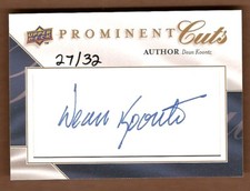 Dean Koontz 2009 Prominent Cuts Auto #27/32 Signed 09 picture