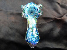 Hand Blown Glass Pipe - Extra thick 3d pattern metallic shine -color changing picture