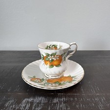 Vintage Elizabethan Bone China “Florida Oranges” Teacup and Saucer England picture