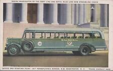 Postcard Seeing Washington DC Royal Blue Line + Gray Line New Streamline Coach  picture