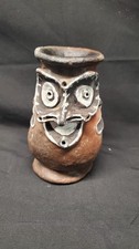 Vintage Papua New Guinea Chambri Lakes Aibom Clay Face Pot Damarau Sepik River picture