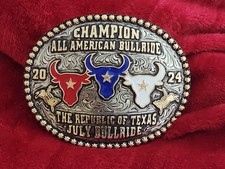 Rodeo☆2024☆X~Treme BULLRIDING Champion Trophy Buckle☆Republic Of Texas☆Rare☆W79 picture