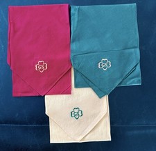 3 Vintage 1948 INTERMEDIATE GIRL SCOUT UNIFORM WINDSOR TIES-RED, GREEN, YELLOW picture