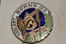Robert Burns 163 Masonic Fraternal Organization Lapel Pin Gold Filled 1898 NOS** picture