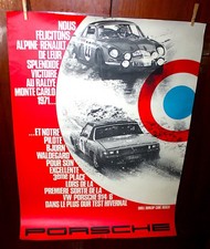 1971 Porsche Renault Monte Carlo Rally Poster - Original - Erich Strenger picture
