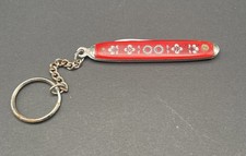 🔥 Vintage Tramontina Lucite keychain pocket knife with Flower Motifs Brazil picture