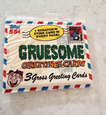 Topps 1992 Gruesome Greetings Sealed Packs Lot 11 (3 Cards) Scratch'n' Stink picture