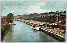 Riverside Road Norwich England River Canal Boats Houses Trees Postcard PC534 picture