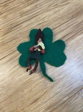 Vintage Unique RARE St Patricks Day Leprechaun Pin Pinback KG picture
