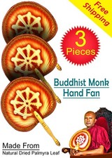 Monk Fan Buddhist Watapatha Robe Offering Atapirikara banda Puja Items Gift 3pcs picture