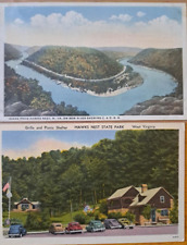 Lot of 2 HAWKS NEST STATE PARK,WEST VIRGINIA    Vintage WV Postcards picture