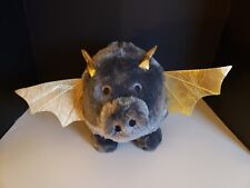 Flying Dragon Pig Plush Piggy Bank Coin Gray Gold Stuffed Animal Large Toy picture