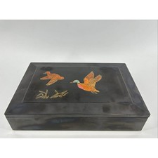 Vintage Couroc Monterey Mallard Duck Inlay Valet Jewelry Box California MCM picture