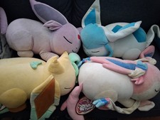 4 Sleeping Eeveelution: Leafeon, Espeon [Storage DISCOLORED/Need Cleaning ] picture