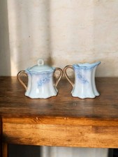 Signed Studio Pottery Sugar & Creamer Set | Carol Wilson 1985 | Hand Painted picture