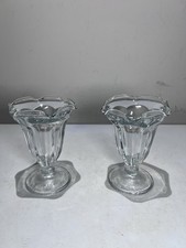 Glass Tulip Footed Ice Cream Sundae Sherbet Dish Canada - 5 3/4 Inches tall. 2 picture