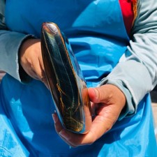 1970g Rare Natural Blue Tiger's Eye Stone Mineral Crystal Specimen Healing 6234 picture