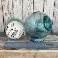 Old Japanese Glass Fishing Float - 4” Softball Size - Authentic Ball From Japan picture