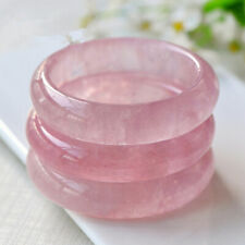 Genuine Natural Pink Rose Quartz Crystal Round Fashion Woman Bangle 62mm AAAAA picture