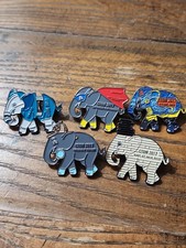 2017 Connecticut Odyssey Of The Mind OOTM 5 Piece Elephant World Finals Pin Set  picture