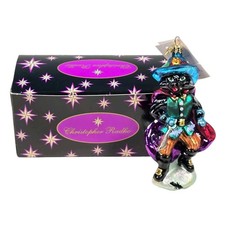 Rare Christopher Radko CAPTAIN MIDNIGHT Black Cat Puss In Boots Pirate Ornament picture